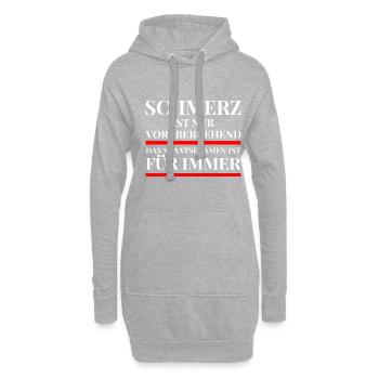 Schmerz ist nur vorübergehend Anwalt Staatsexamen - Hoodie-Kleid - Grau meliert - Vorne