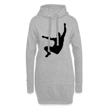 Sportler beim Weitsprung - Hoodie-Kleid - Grau meliert - Vorne