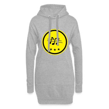 Partitions musicales - Sweat-shirt à capuche long Femme - gris chiné - Devant