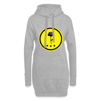 Symbole de la rose - Sweat-shirt à capuche long Femme - gris chiné - Devant