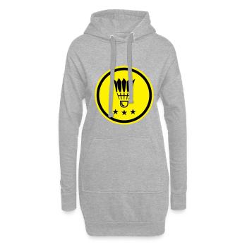 Symbole de badminton - Sweat-shirt à capuche long Femme - gris chiné - Devant