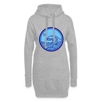 Meer Ozean Welle Wasser - Hoodie-Kleid - Grau meliert - Vorne
