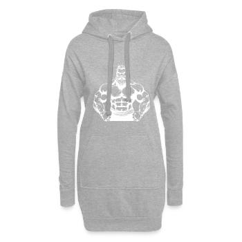 Musculation Homme Muscles Musculation - Sweat-shirt à capuche long Femme - gris chiné - Devant