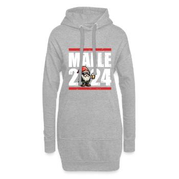 Malle 2024 Party Spruch - Hoodie-Kleid - Grau meliert - Vorne