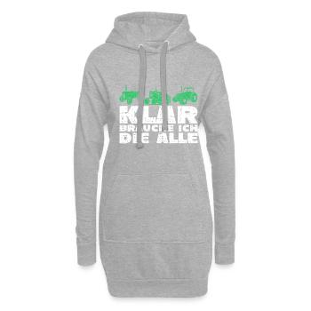 Traktor Trekker Lustiger Spruch - Hoodie-Kleid - Grau meliert - Vorne