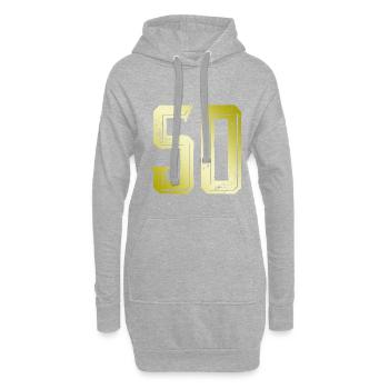 Symbole de 50 chiffres - Sweat-shirt à capuche long Femme - gris chiné - Devant
