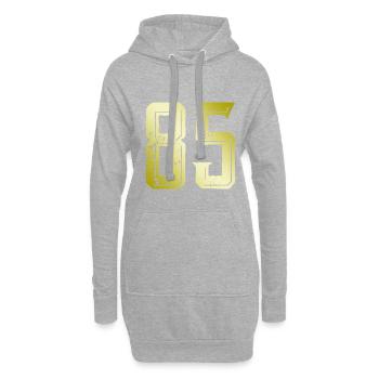 Symbole numérique 85 - Sweat-shirt à capuche long Femme - gris chiné - Devant
