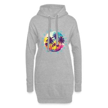 Visite des palmiers de Prague - Sweat-shirt à capuche long Femme - gris chiné - Devant