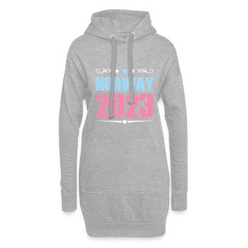 Norvège 2023 - Sweat-shirt à capuche long Femme - gris chiné - Devant