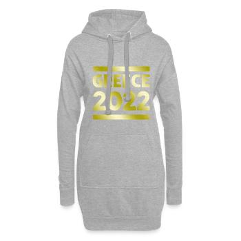 Équipage de la fête de grèce - Sweat-shirt à capuche long Femme - gris chiné - Devant