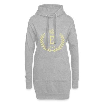 E Buchstabe Kranz - Hoodie-Kleid - Grau meliert - Vorne