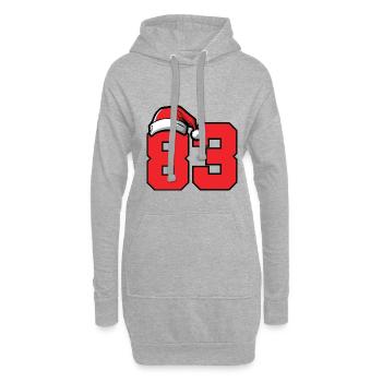 83 Numéro Noël - Sweat-shirt à capuche long Femme - gris chiné - Devant