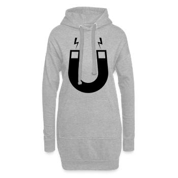 Hufeisen magnet - Hoodie-Kleid - Grau meliert - Vorne
