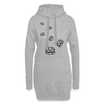 Icône de l’icône de la rose d’eau - Sweat-shirt à capuche long Femme - gris chiné - Devant
