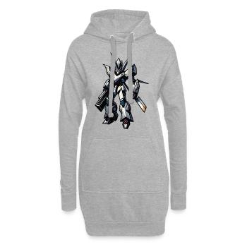 Science-fiction Anime Manga Robot Guerrier futuriste - Sweat-shirt à capuche long Femme - gris chiné - Devant