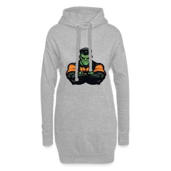 Bande dessinée d’Halloween zombie - Sweat-shirt à capuche long Femme - gris chiné - Devant