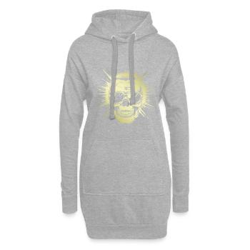 Punker Totenkopf Party Gold - Hoodie-Kleid - Grau meliert - Vorne