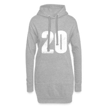 20 Zahl Trikot - Hoodie-Kleid - Grau meliert - Vorne