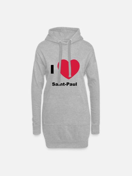 Ich liebe Saint Paul - Hoodie-Kleid - Grau meliert