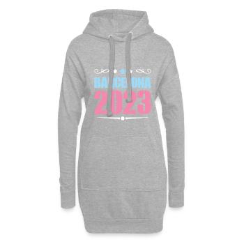 Barcelone 2023 - Sweat-shirt à capuche long Femme - gris chiné - Devant