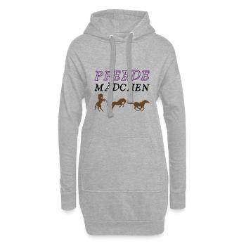 Pferdemädchen - Hoodie-Kleid - Grau meliert - Vorne