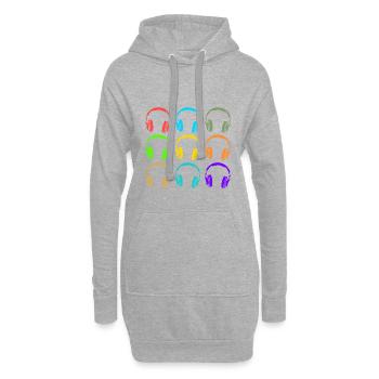 dj - Sweat-shirt à capuche long Femme - gris chiné - Devant