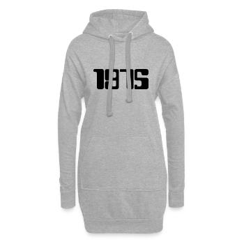 1975 (texte noir) - Sweat-shirt à capuche long Femme - gris chiné - Devant
