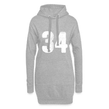 Maillot à 34 numéros - Sweat-shirt à capuche long Femme - gris chiné - Devant