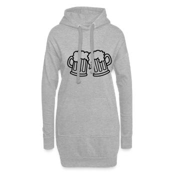 Bière - Sweat-shirt à capuche long Femme - gris chiné - Devant