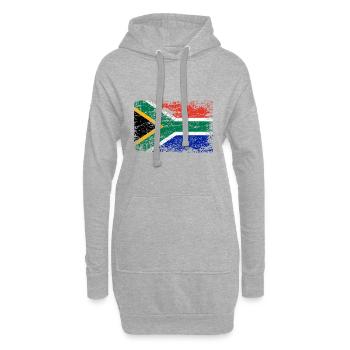 Südafrika Flagge Vintage Used Look Afrika - Hoodie-Kleid - Grau meliert - Vorne