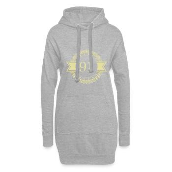91 Zahl Emblem - Hoodie-Kleid - Grau meliert - Vorne