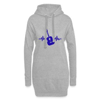 Herzschlag Gitarre - Rock 'n' Roll Punk Band Metal - Hoodie-Kleid - Grau meliert - Vorne