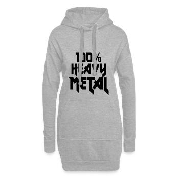 100 Heavy Metal Hard Rock - Sweat-shirt à capuche long Femme - gris chiné - Devant