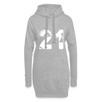 21 Maillot numéro - Sweat-shirt à capuche long Femme - gris chiné - Devant