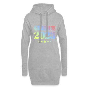 Grèce 2023 - Sweat-shirt à capuche long Femme - gris chiné - Devant