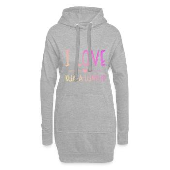 I Love Kuala Lumpur - Hoodie-Kleid - Grau meliert - Vorne