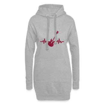 Herzschlag Gitarre - Rock 'n' Roll Punk Band Metal - Hoodie-Kleid - Grau meliert - Vorne