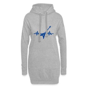 Herzschlag Gitarre - Rock 'n' Roll Punk Band Metal - Hoodie-Kleid - Grau meliert - Vorne