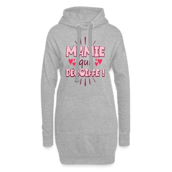 Femme Mamie Qui Décoiffe Meilleure Mamie - Sweat-shirt à capuche long Femme - gris chiné - Devant