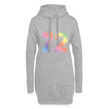 72 Nombre coloré - Sweat-shirt à capuche long Femme - gris chiné - Devant