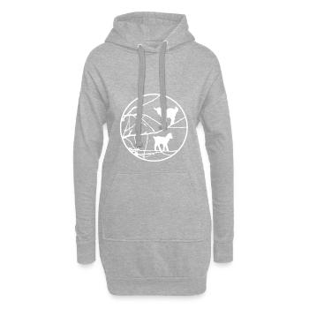 Ziegen im Baum | Goats in a tree - Hoodie-Kleid - Grau meliert - Vorne