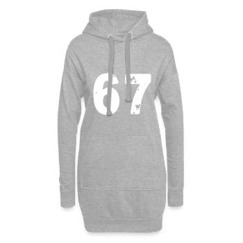67 Maillot numéro - Sweat-shirt à capuche long Femme - gris chiné - Devant