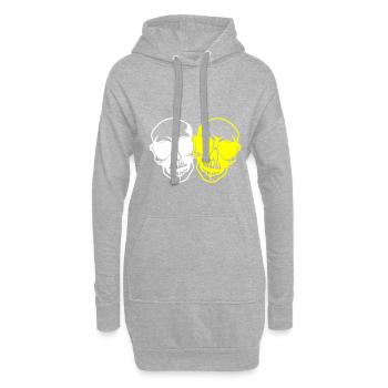 Crâne élégant - Sweat-shirt à capuche long Femme - gris chiné - Devant