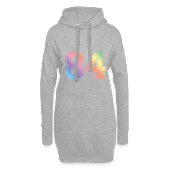 84 Numéro coloré - Sweat-shirt à capuche long Femme - gris chiné - Devant