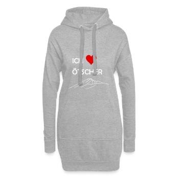 Ötscher, Kalkalpen, Niederösterreich, Berg, Herz - Hoodie-Kleid - Grau meliert - Vorne