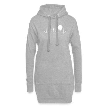 Tennis de table battement de cœur - Sweat-shirt à capuche long Femme - gris chiné - Devant