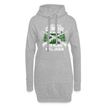 Reichet mir das Gewehr - Jäger - Hoodie-Kleid - Grau meliert - Vorne