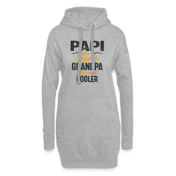 Papi wie ein normaler Opa, nur cooler - Vater - Hoodie-Kleid - Grau meliert - Vorne