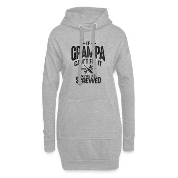 Grampa kann es nicht reparieren, wir sind am - Papa Opa - Hoodie-Kleid - Grau meliert - Vorne