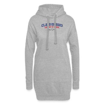 Signer ma chemise - Dernier jour d’école - Promotion 2023 - Sweat-shirt à capuche long Femme - gris chiné - Devant